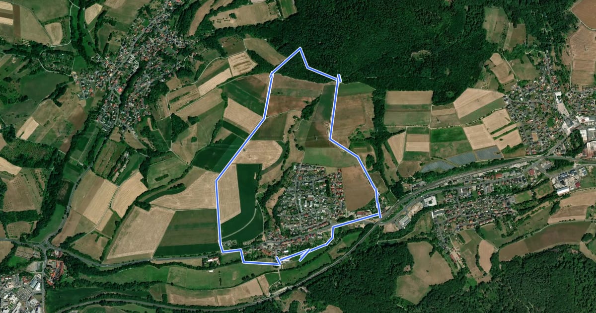 Маршрут Frohnhofen Rundwanderweg F1 на спутниковом снимке