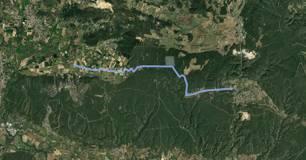 Маршрут From Uzès to La vallée du Rhône на спутниковом снимке