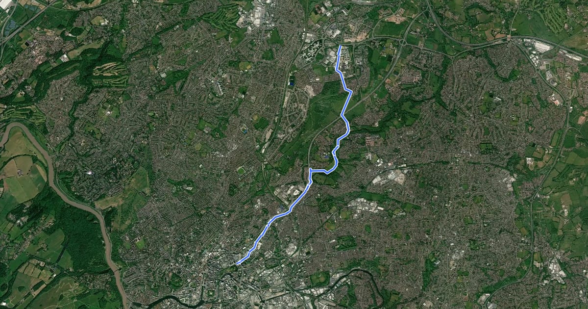 Маршрут Frome Valley Greenway на спутниковом снимке