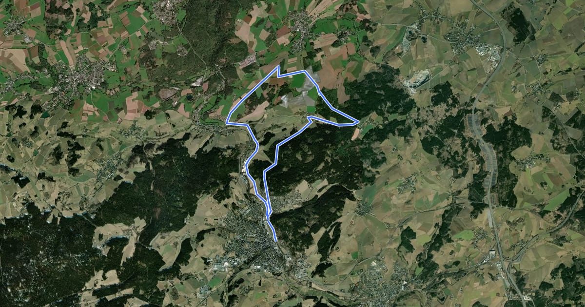 Маршрут Froschgrüner Weg OS 44 на спутниковом снимке