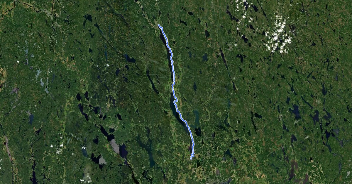 Маршрут Fryksdalsleden на спутниковом снимке