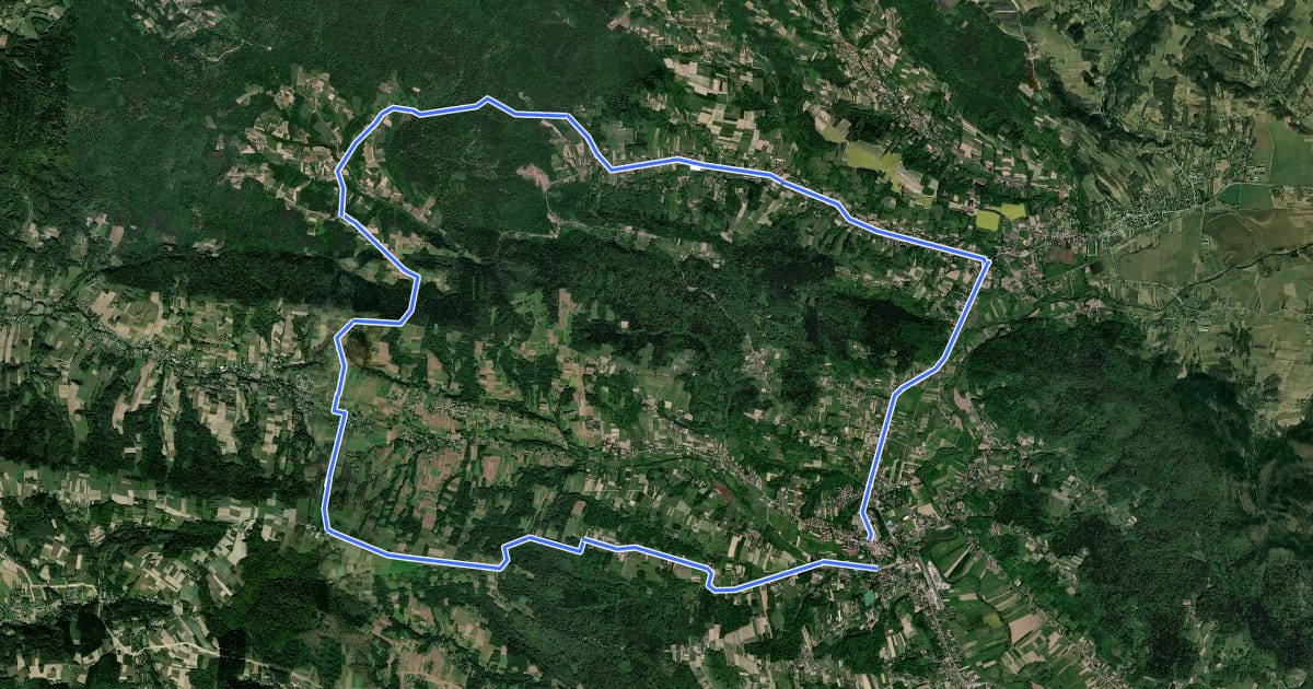 Маршрут Frysztak, Pułanki, Cieszyna, Stępina, Huta Gogołowska, Gogołów, Glinik Górny, Glinik Dolny, Frysztak на спутниковом снимке