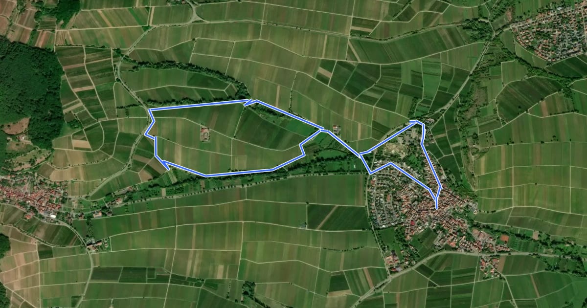 Маршрут Fuchsgrabenweg на спутниковом снимке