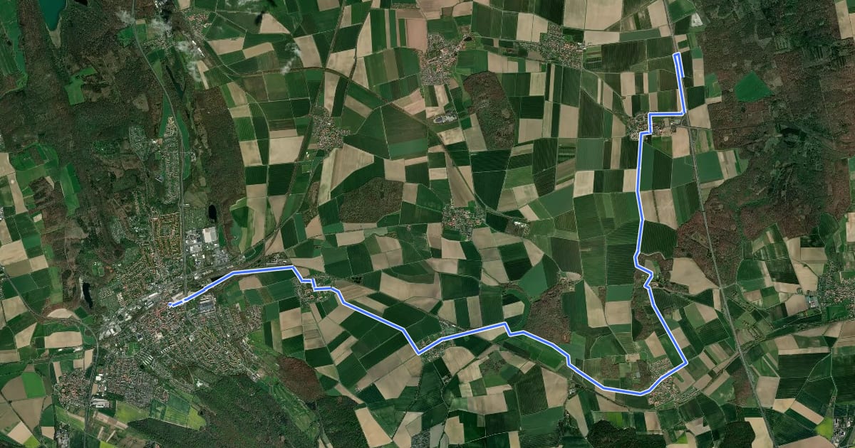 Маршрут Fuhse-Radweg (Salzgitter-Bad - Fuhsequelle) на спутниковом снимке