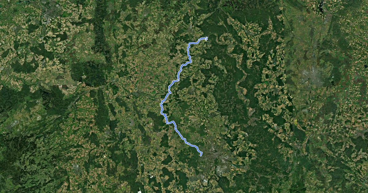 Маршрут Fulda-Diemel-Weg на спутниковом снимке