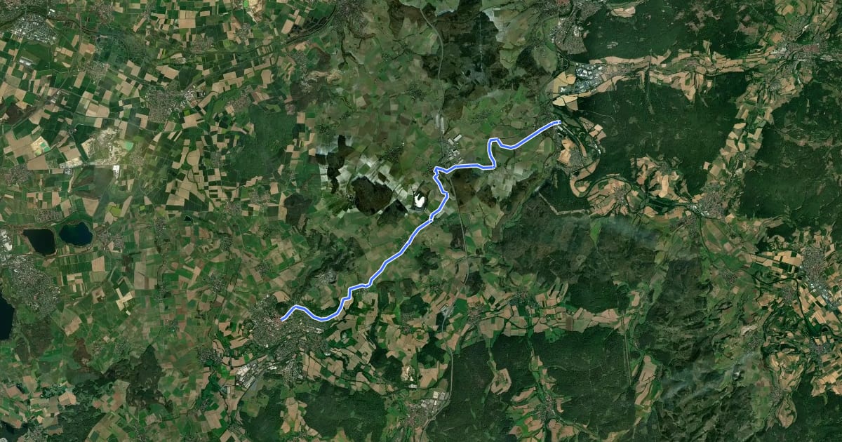 Маршрут Fulda-Efze-Weg на спутниковом снимке