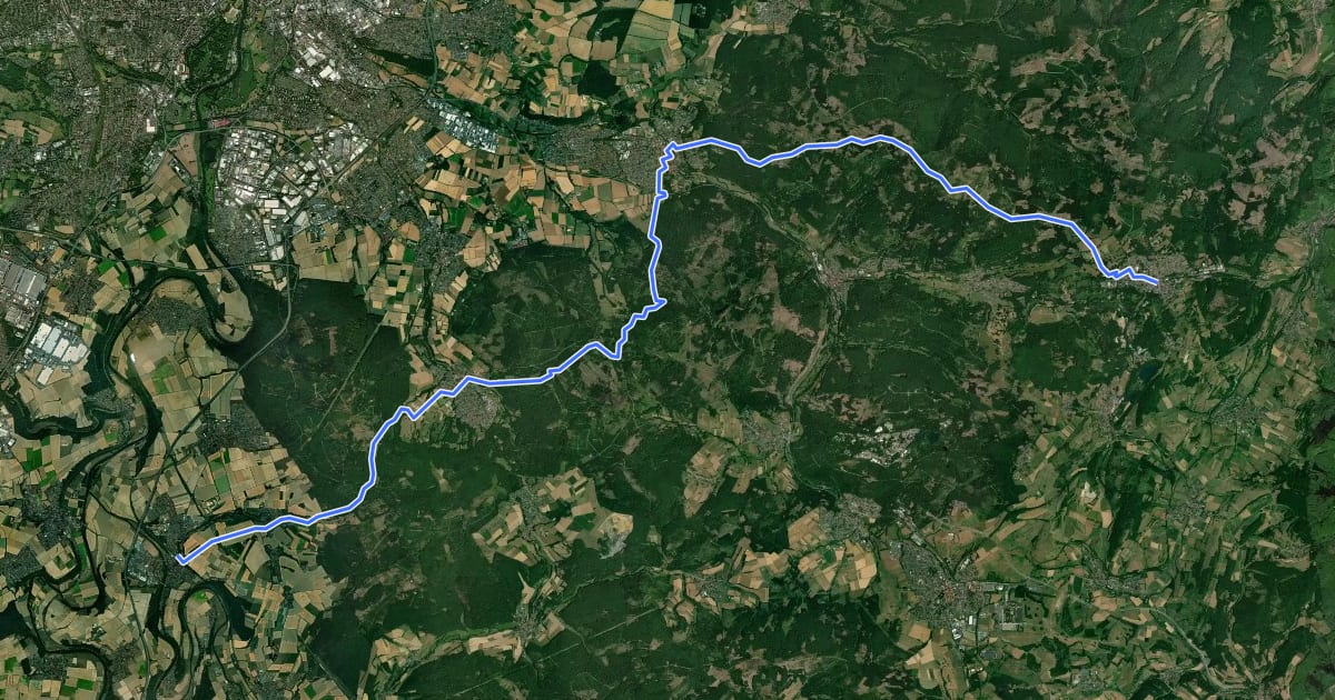 Маршрут Fulda-Gelster-Weg на спутниковом снимке