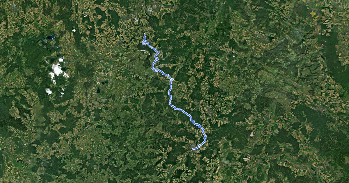Маршрут Fuldahöhenweg (Teilstück Bad Hersfeld - Guxhagen) на спутниковом снимке