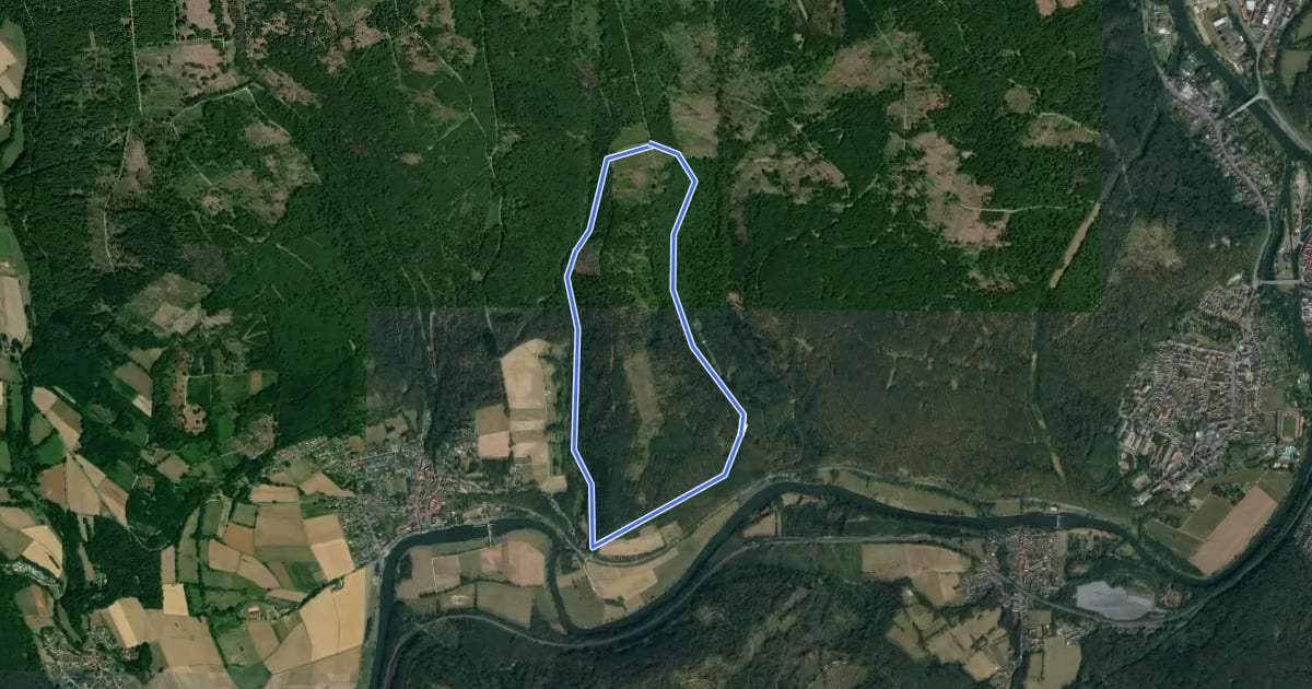 Маршрут Fuldatal-Wilhelmshausen, Rundweg 2 на спутниковом снимке