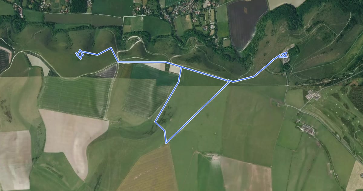 Маршрут Fulking Archaeology Walk, Sussex East на спутниковом снимке