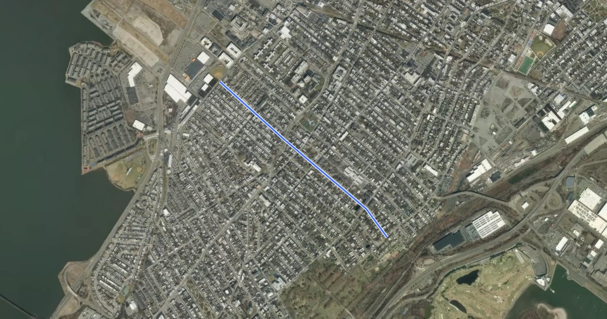 Маршрут Fulton Avenue на спутниковом снимке
