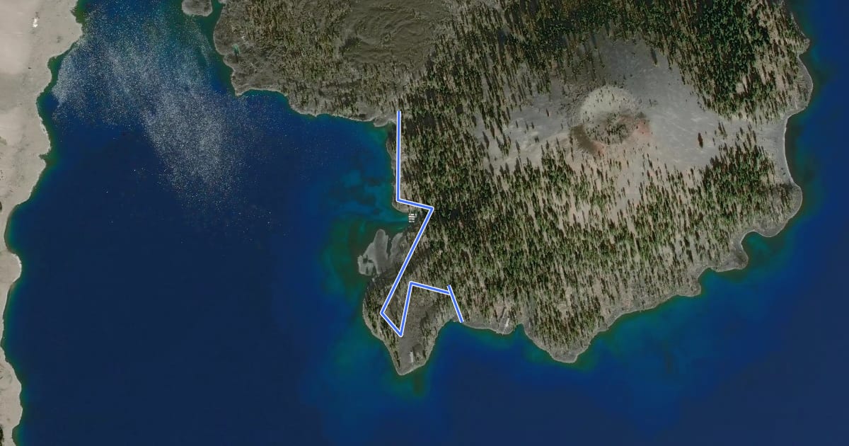 Маршрут Fumarole Bay Trail на спутниковом снимке