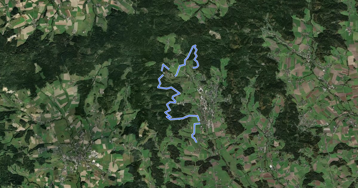 Маршрут Funparcours Hausruckwald на спутниковом снимке