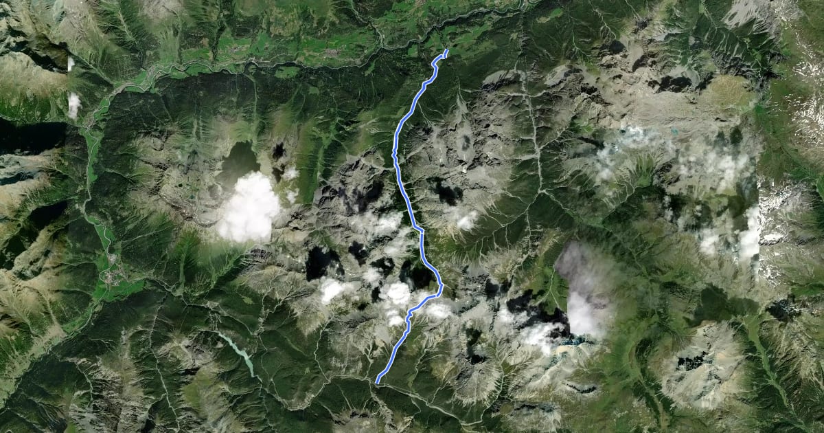 Маршрут Fuorcla Val Dal Botsch Trail на спутниковом снимке