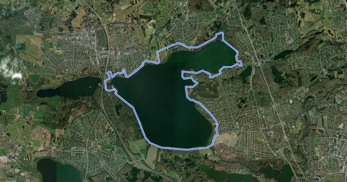 Маршрут Furesø rundt на спутниковом снимке