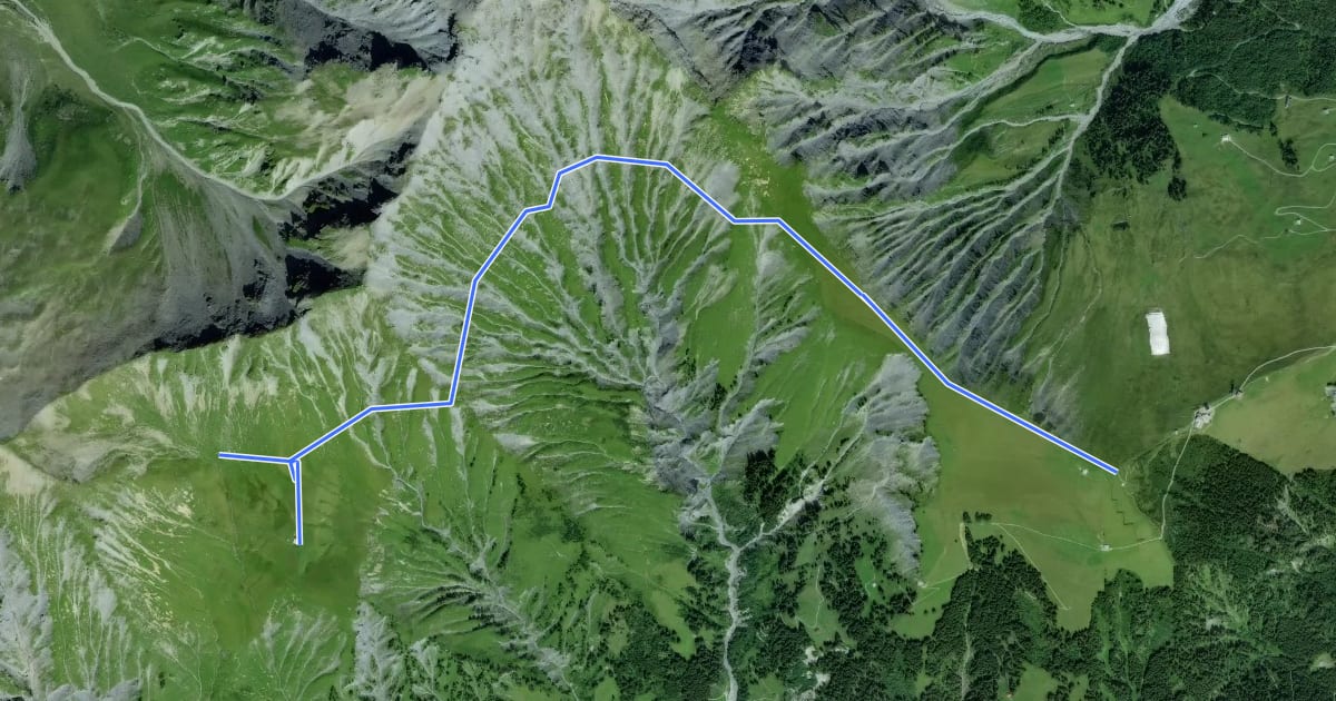 Маршрут Furggi - Schwandfeldspitze на спутниковом снимке