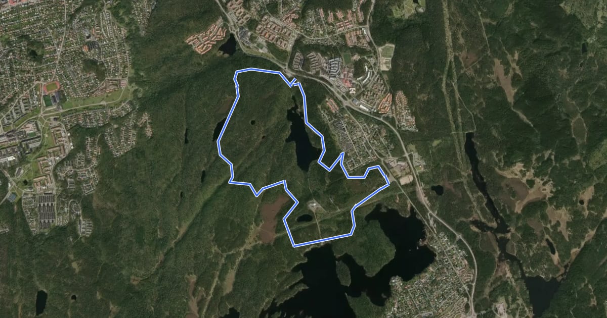 Маршрут Furulund Grön/vit на спутниковом снимке