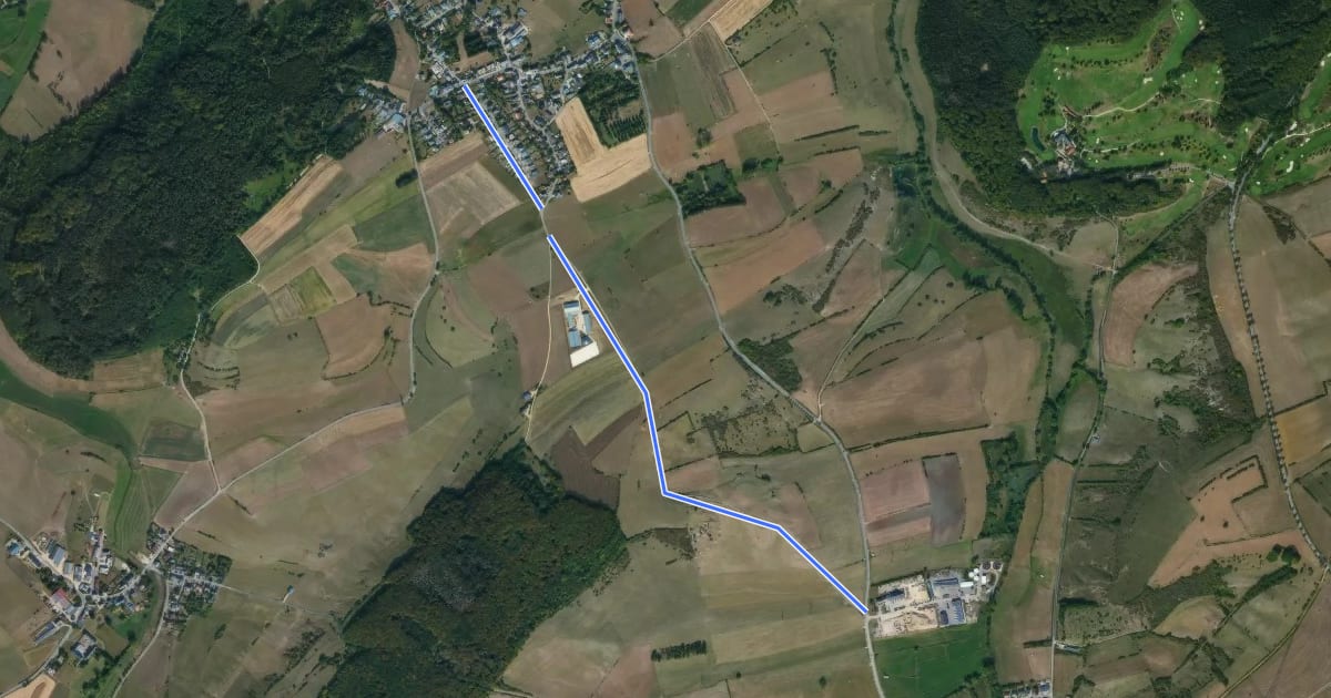 Маршрут future Piste cyclable de l'Ernz blanche (PC 5) на спутниковом снимке