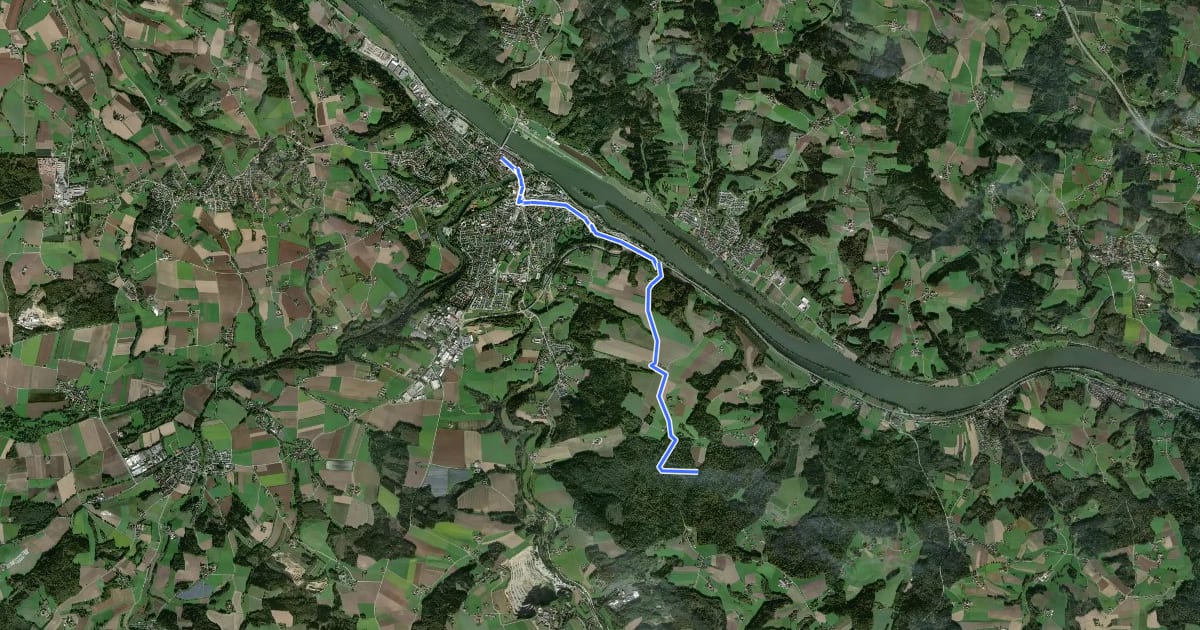 Маршрут FWW Donau-Salzach на спутниковом снимке