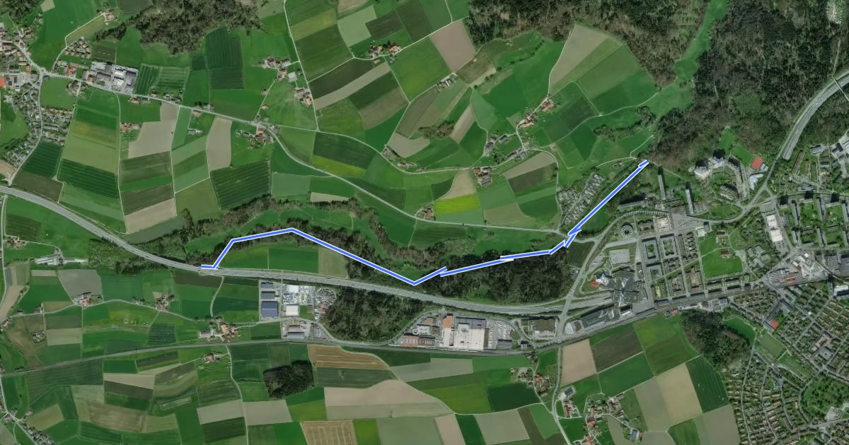 Маршрут Gäbelbachbrücke - Autobahnviadukt на спутниковом снимке