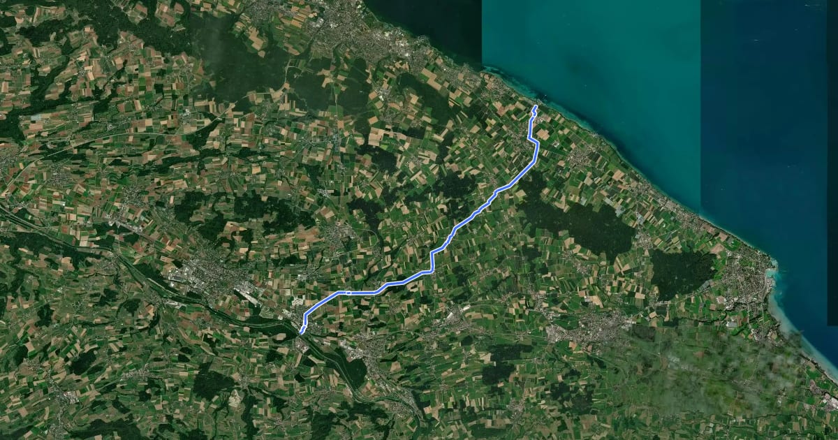 Маршрут Gögelland-Route на спутниковом снимке