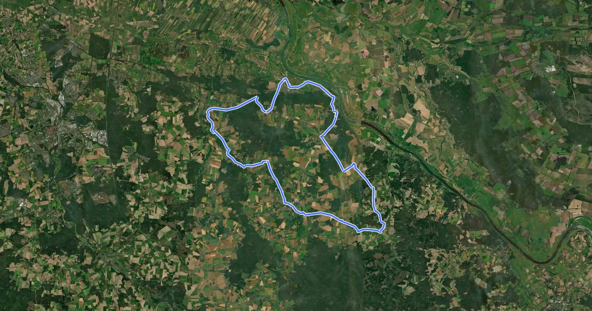 Маршрут Göhrde-Neetze-Tour на спутниковом снимке