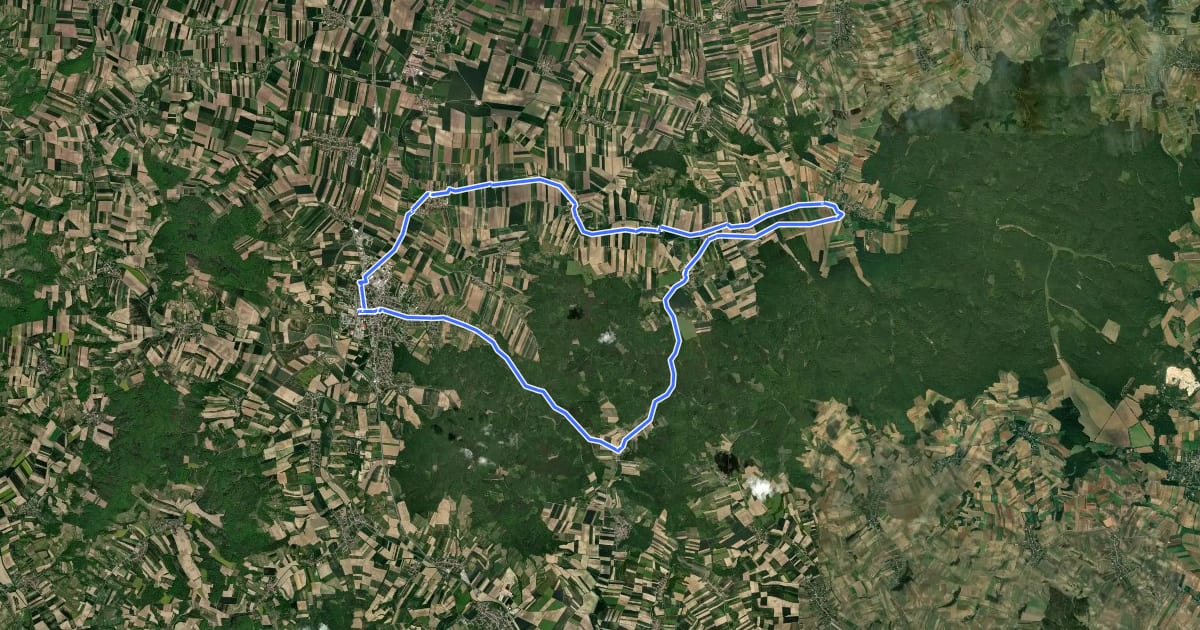 Маршрут Göllersbachtal-Radweg на спутниковом снимке