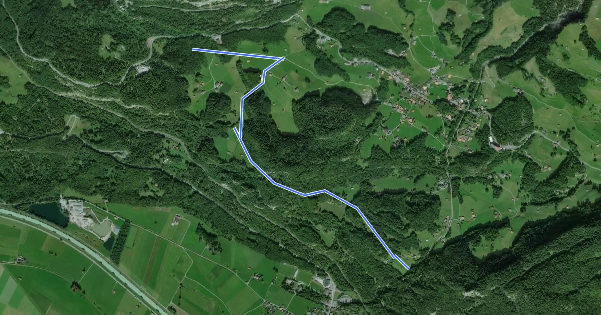 Маршрут Gällistein - Schwand на спутниковом снимке