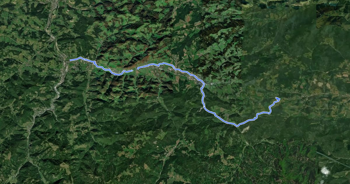 Маршрут Gölsental-Radweg на спутниковом снимке