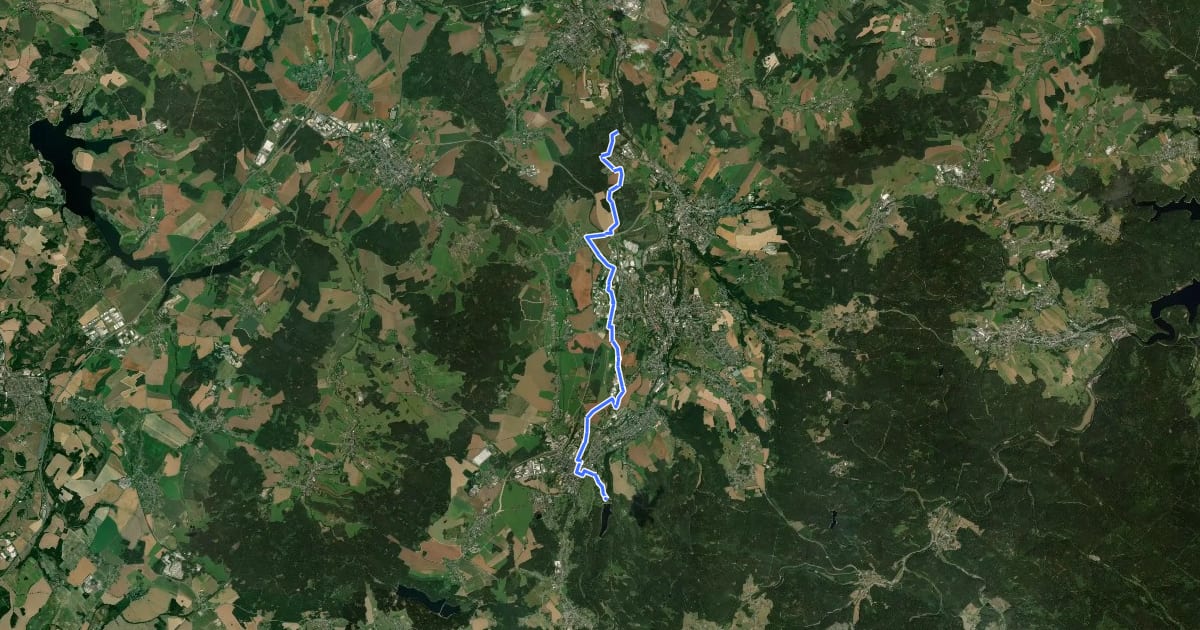 Маршрут Göltzschtal-Höhenradweg на спутниковом снимке