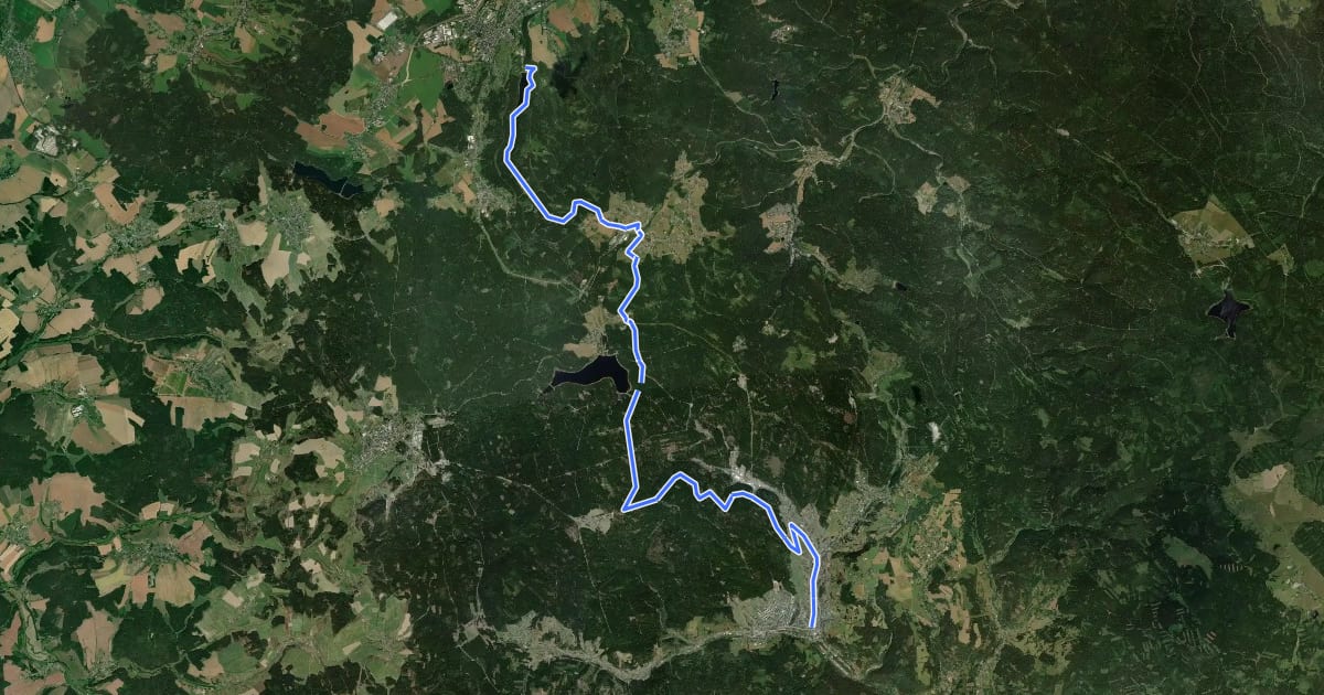 Маршрут Göltzschtalradweg Süd на спутниковом снимке