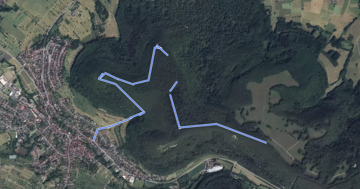 Маршрут Gönningen-Hochwiesen Pfullinger Berg на спутниковом снимке