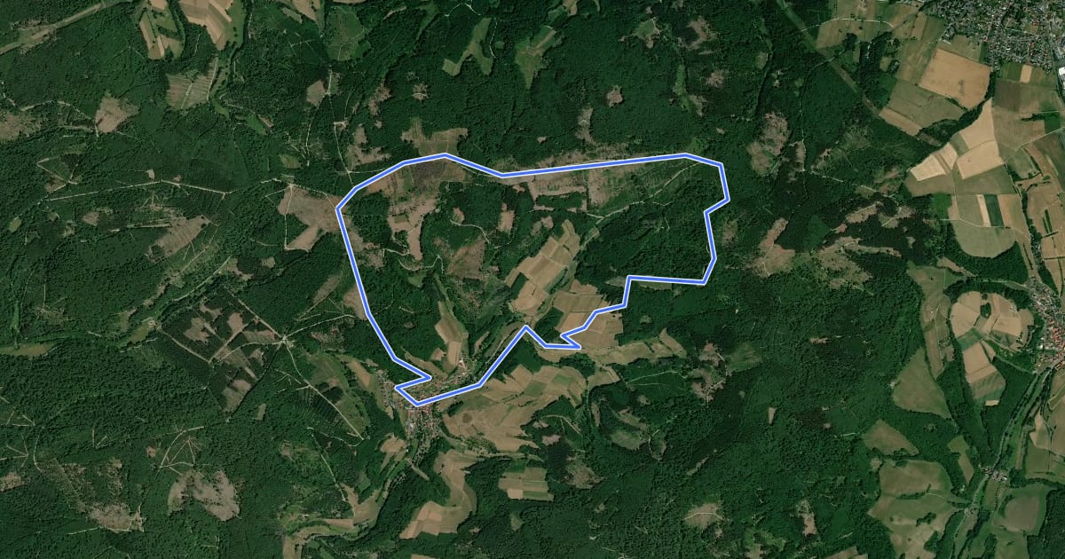Маршрут Günsteroder Rundweg G1 на спутниковом снимке