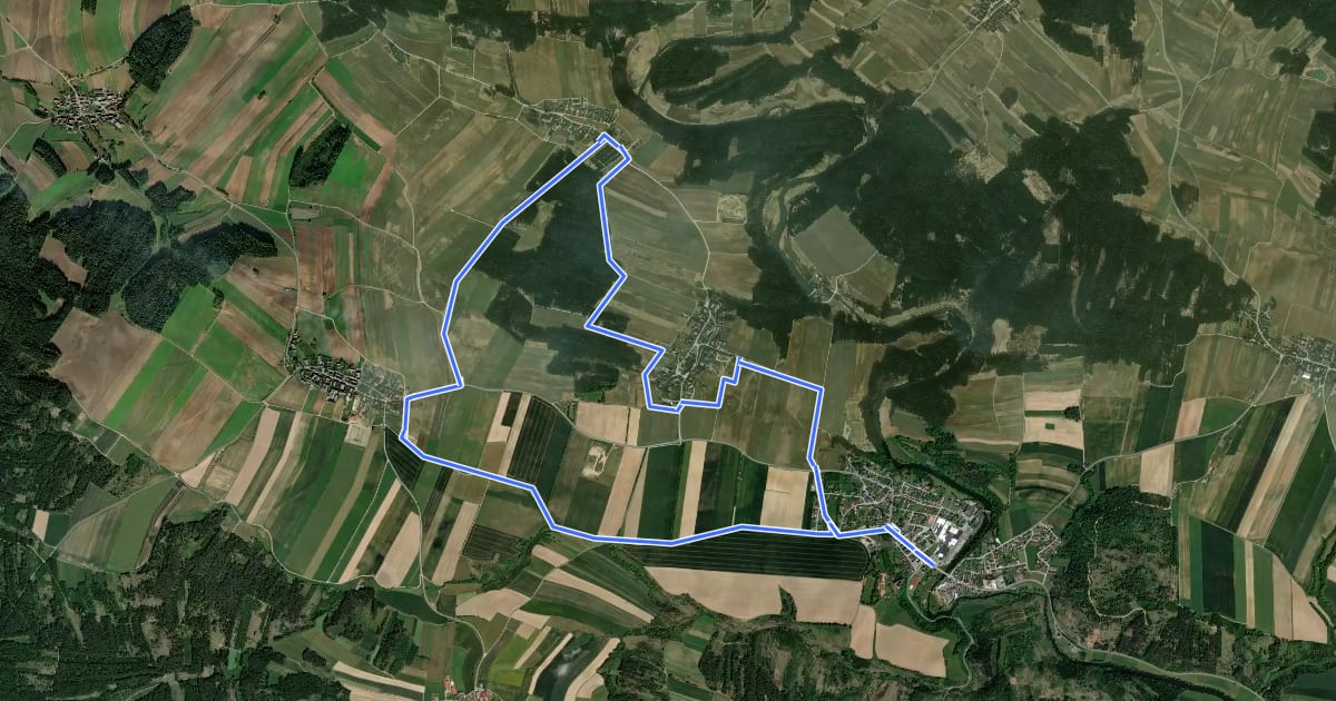 Маршрут Göpfritzschlag, Hohenwarth, Münichreith на спутниковом снимке