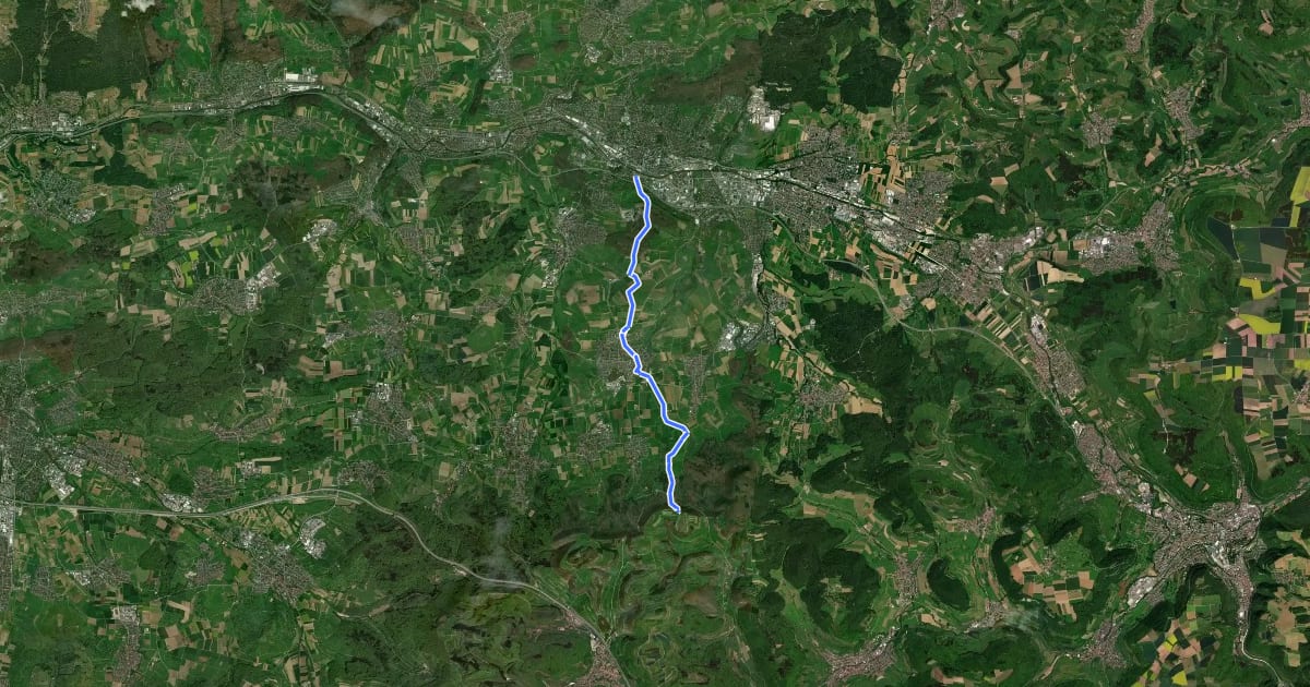 Маршрут Göppingen - Sielenwang на спутниковом снимке