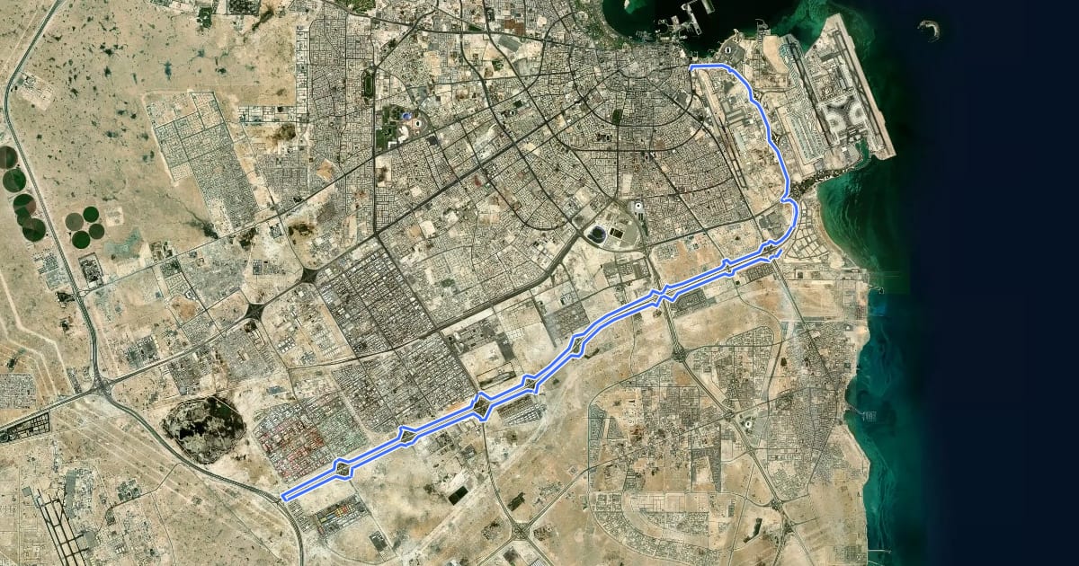 Маршрут G Ring Cycle Path на спутниковом снимке