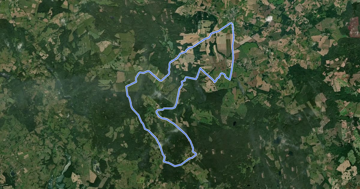 Маршрут Górna Dębnica (żółty) на спутниковом снимке