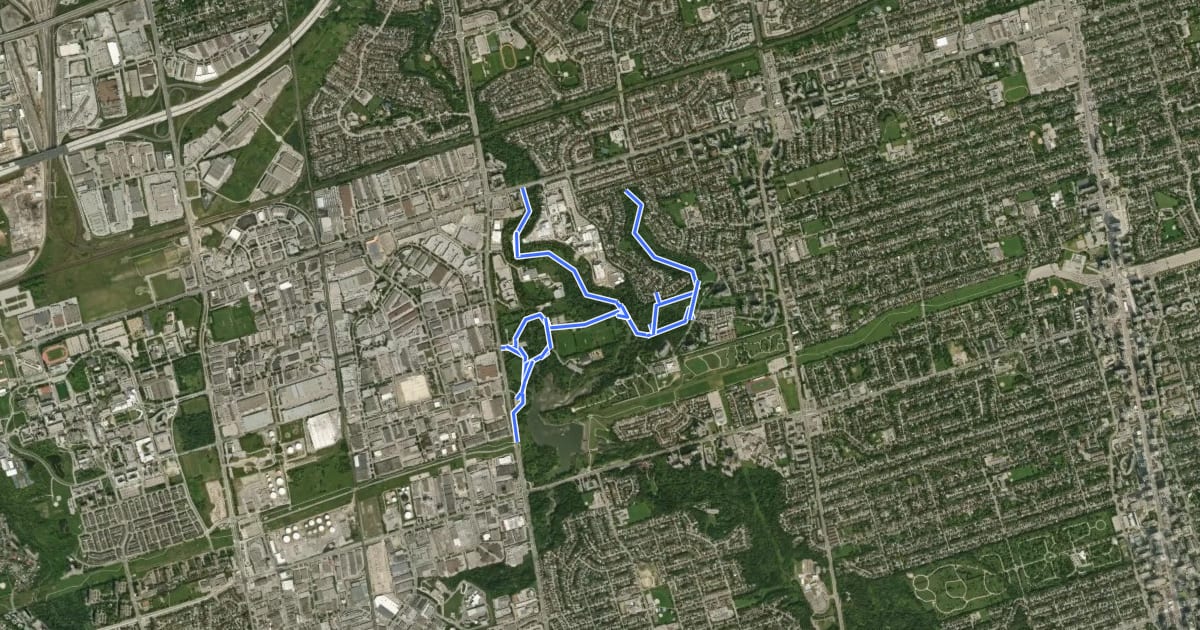 Маршрут G. Ross Lord Park Trail на спутниковом снимке
