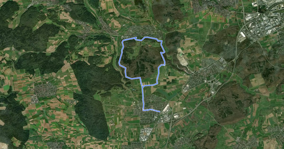 Маршрут Gärtringer Rundweg 1 на спутниковом снимке