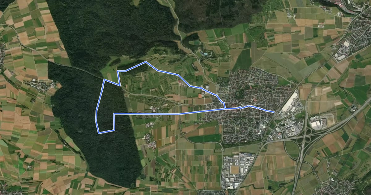 Маршрут Gärtringer Rundweg 3 на спутниковом снимке