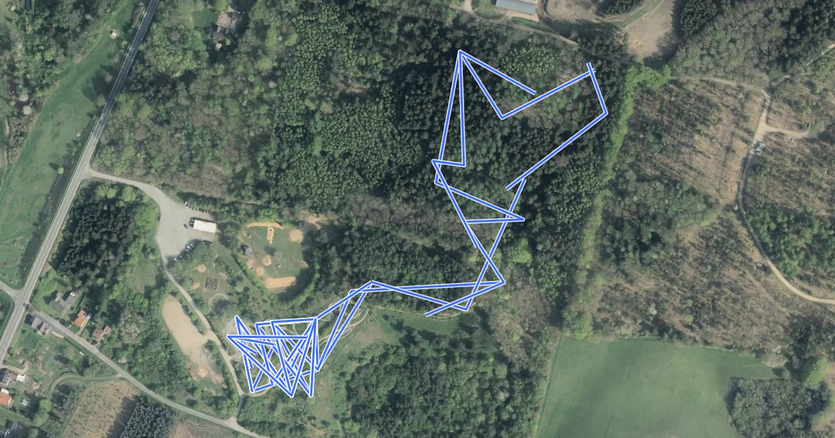 Маршрут Gåsebjergsand Bike Park на спутниковом снимке