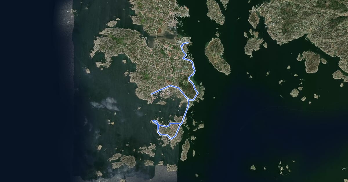 Маршрут Göteborgs Skärgårdsled Etapp 1 на спутниковом снимке