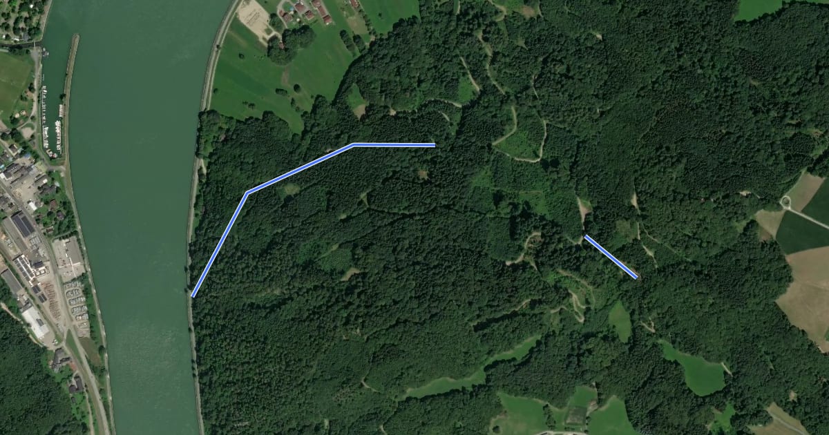 Маршрут Güterweg Wiesen - Brandstetterkogelhütte на спутниковом снимке