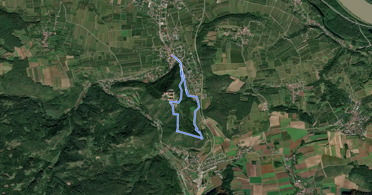 Маршрут Göttweiger Berg - Stift - Predigtstuhl (F3) на спутниковом снимке