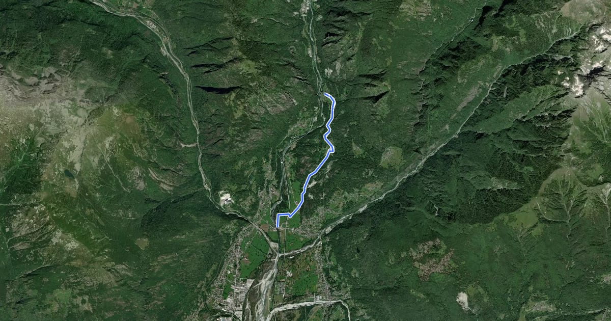 Маршрут G00a - Montecrestese - Pontemaglio на спутниковом снимке