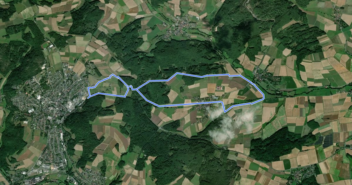 Маршрут [G11] - Rundweg Gladenbach - Ammenhausen - Friebertshausen - Wolfskapelle - Altes Forsthaus Rüchenbach - Ammenhausen - Gladenbach на спутниковом снимке