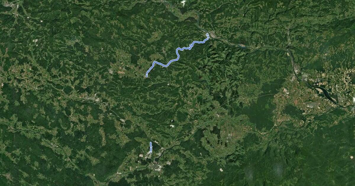 Маршрут G12 (Sevnica-Mokronog-Trebnje-Novo mesto) на спутниковом снимке