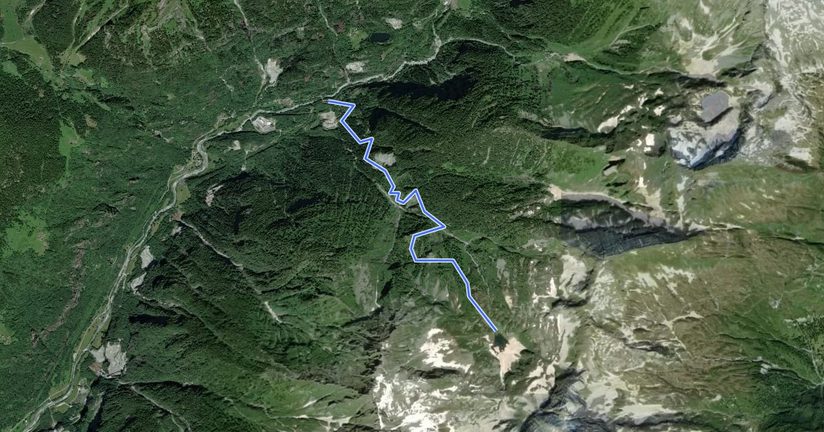 Маршрут G14 - Foppiano - Alpe Cramec на спутниковом снимке