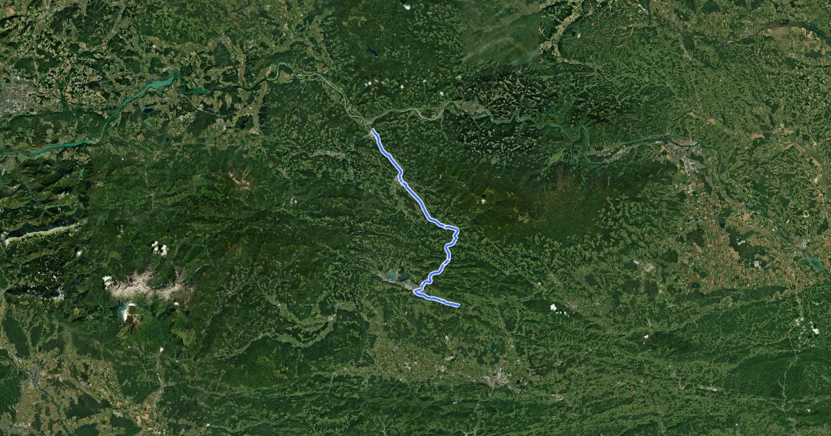 Маршрут G14: Otiški Vrh-Slovenj Gradec-Velenje-Lamperček на спутниковом снимке