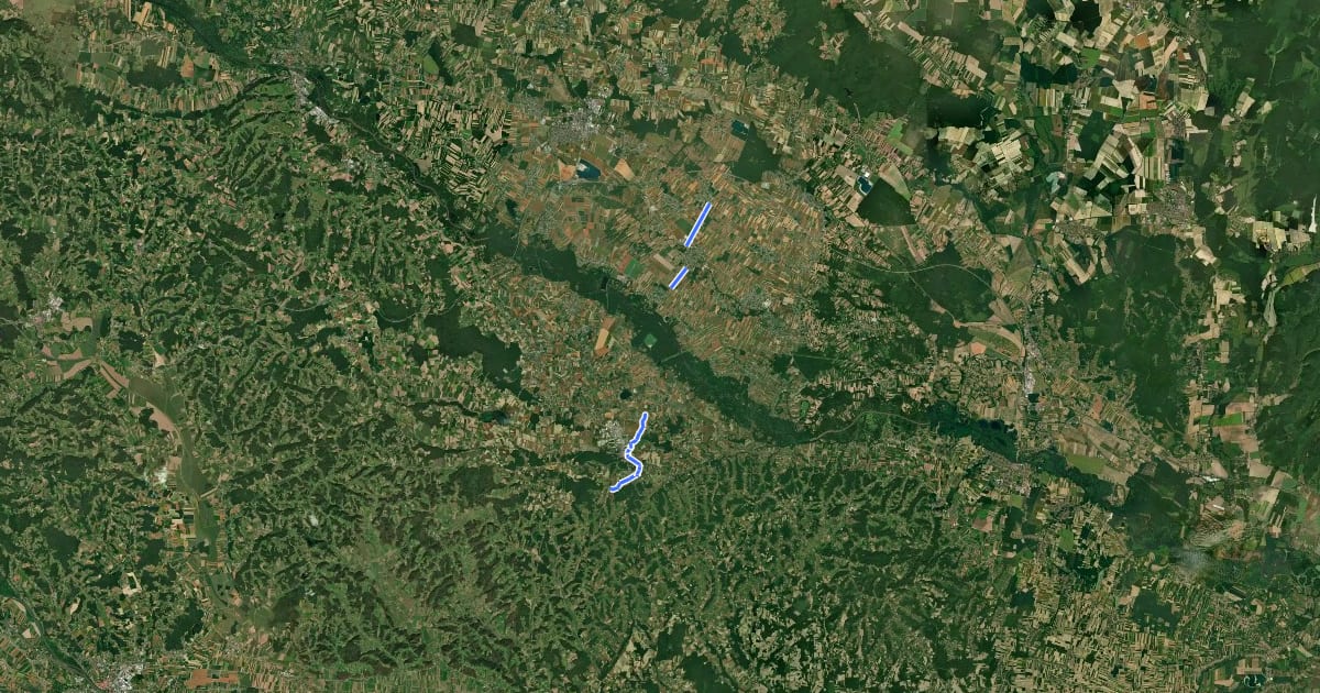 Маршрут G17 (Moravske Toplice-Ljutomer-Ormož) на спутниковом снимке